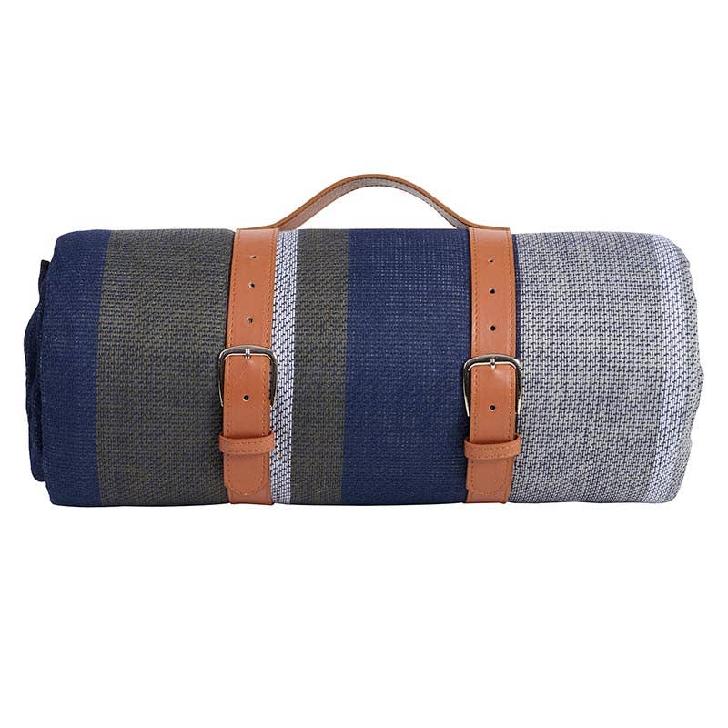 Picnic Blanket with Leather Tote Strap
