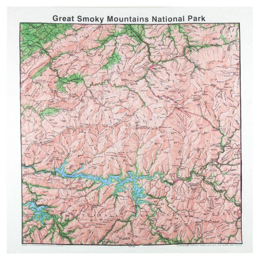 Great Smoky Mountain National Park Map Bandana