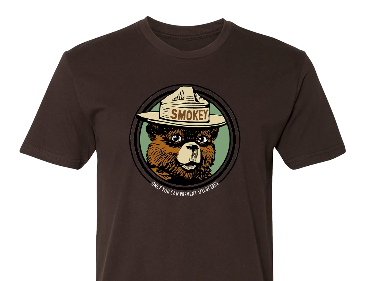 Smokey Vintage Bear Poly-Cotton T-Shirt