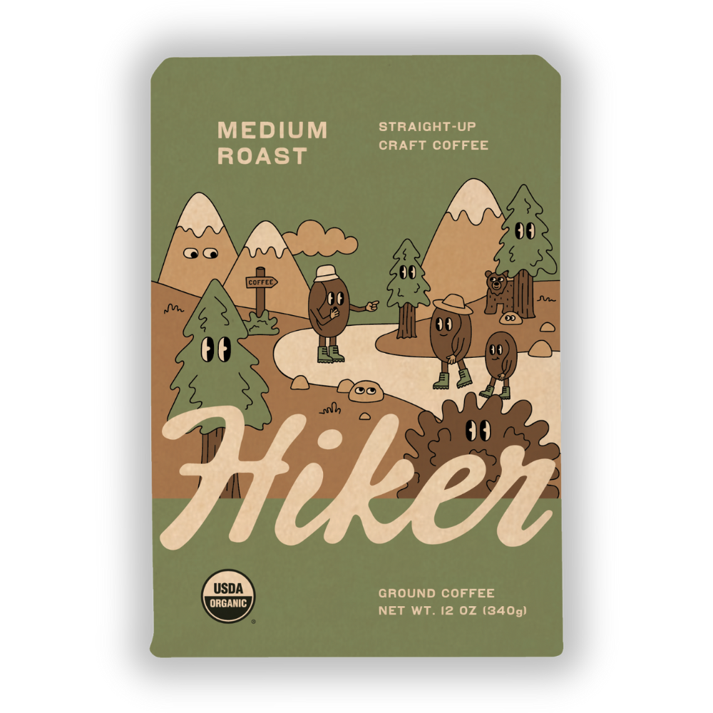 Hiker Coffee - Medium Roast, Ground Coffee, 12oz, Mycotoxin-Free
