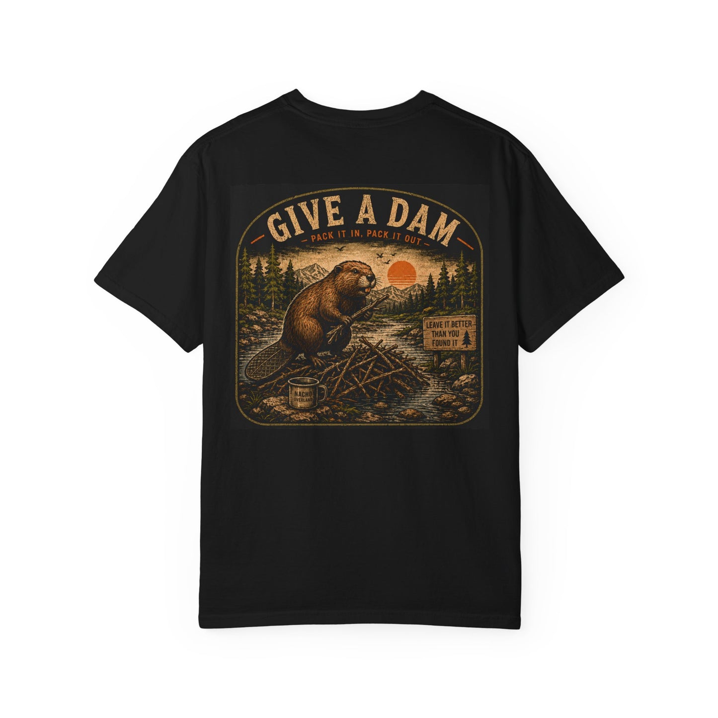 Give A Dam Beaver T-Shirt — Retro Nature Conservation Tee