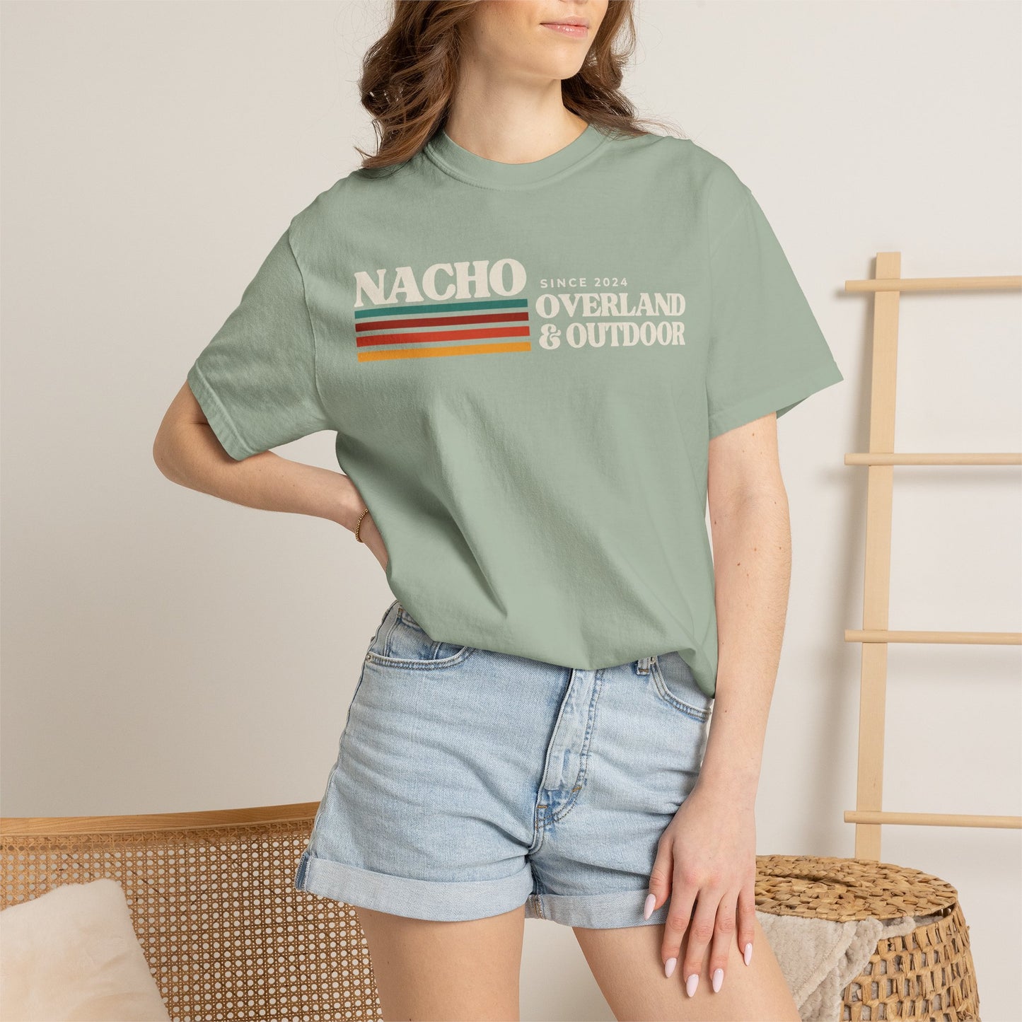 Retro Nacho Overland & Outdoor Graphic T-Shirt — Retro Stripes Adventure Tee