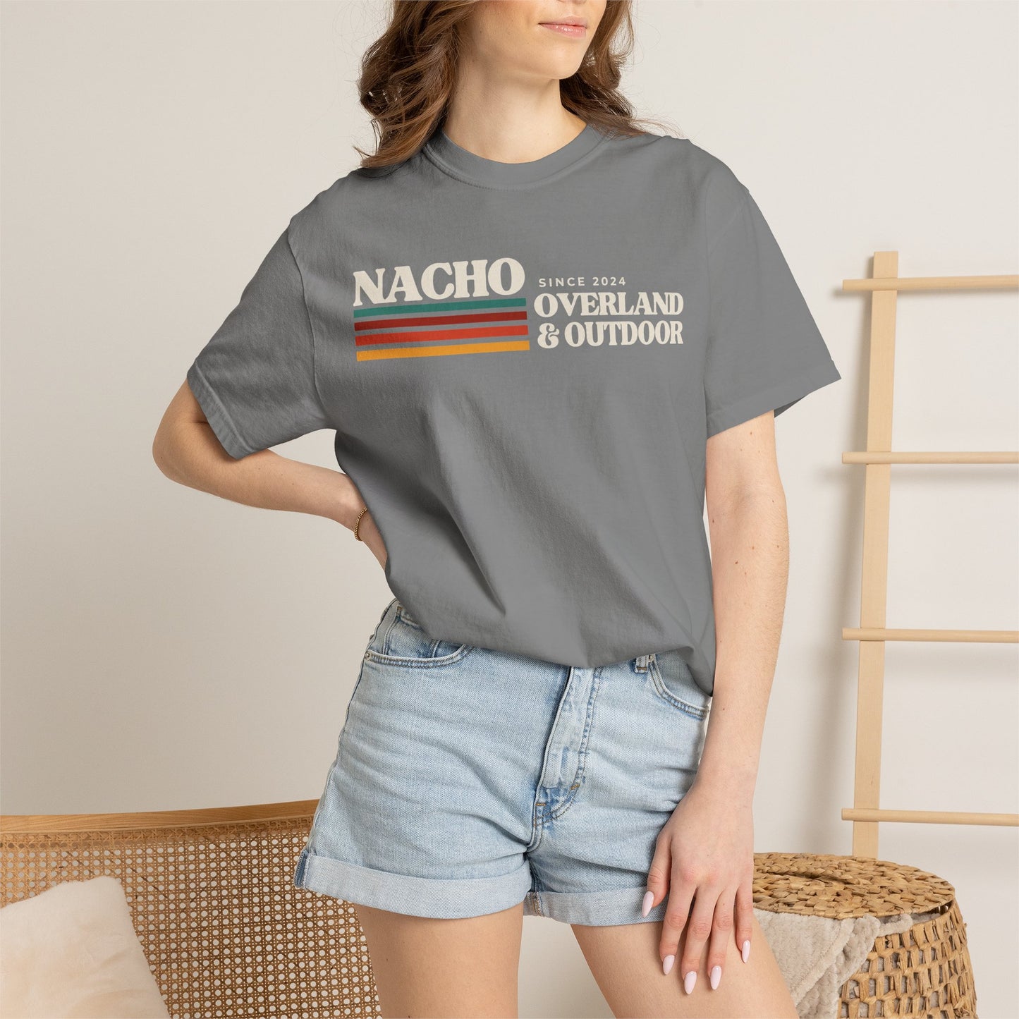 Retro Nacho Overland & Outdoor Graphic T-Shirt — Retro Stripes Adventure Tee