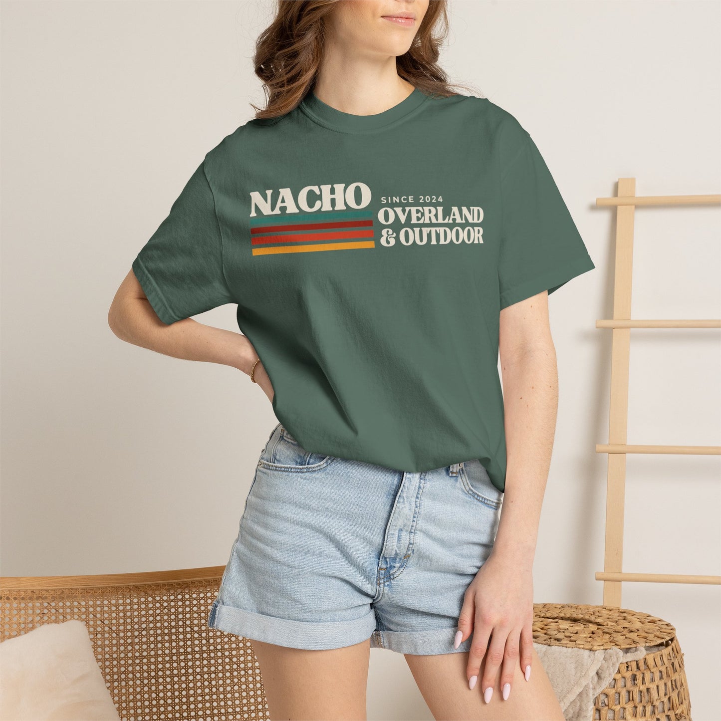 Retro Nacho Overland & Outdoor Graphic T-Shirt — Retro Stripes Adventure Tee