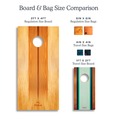 1ft x 2ft Resin & Wood Travel Cornhole Set | Beach Wave