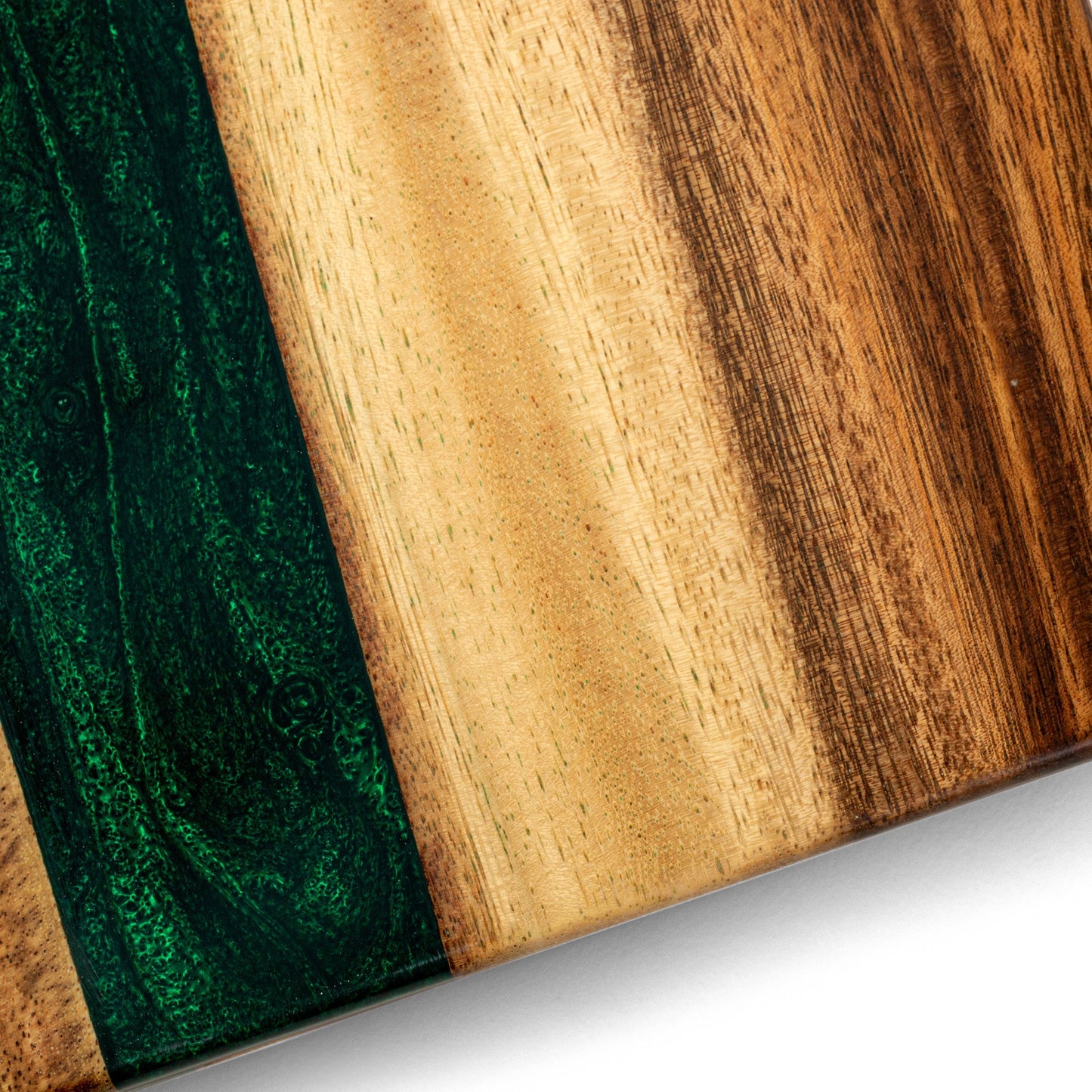 1ft x 2ft Resin & Wood Travel Cornhole Set | Live Edge River Collection