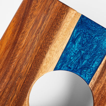 1ft x 2ft Resin & Wood Travel Cornhole Set | Live Edge River Collection