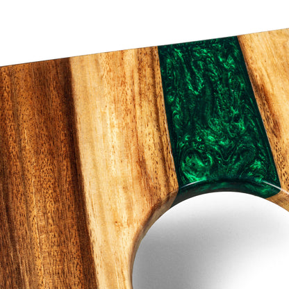 1ft x 2ft Resin & Wood Travel Cornhole Set | Live Edge River Collection
