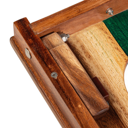 1ft x 2ft Resin & Wood Travel Cornhole Set | Live Edge River Collection