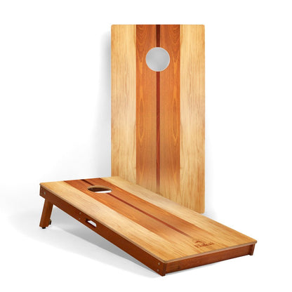2ft x 4ft Graphic Wood Classic Cornhole Set | Natural Surf Beach Collection