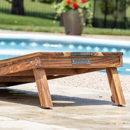 2ft x 4ft Resin & Wood Classic Cornhole Set | Live Edge River Collection