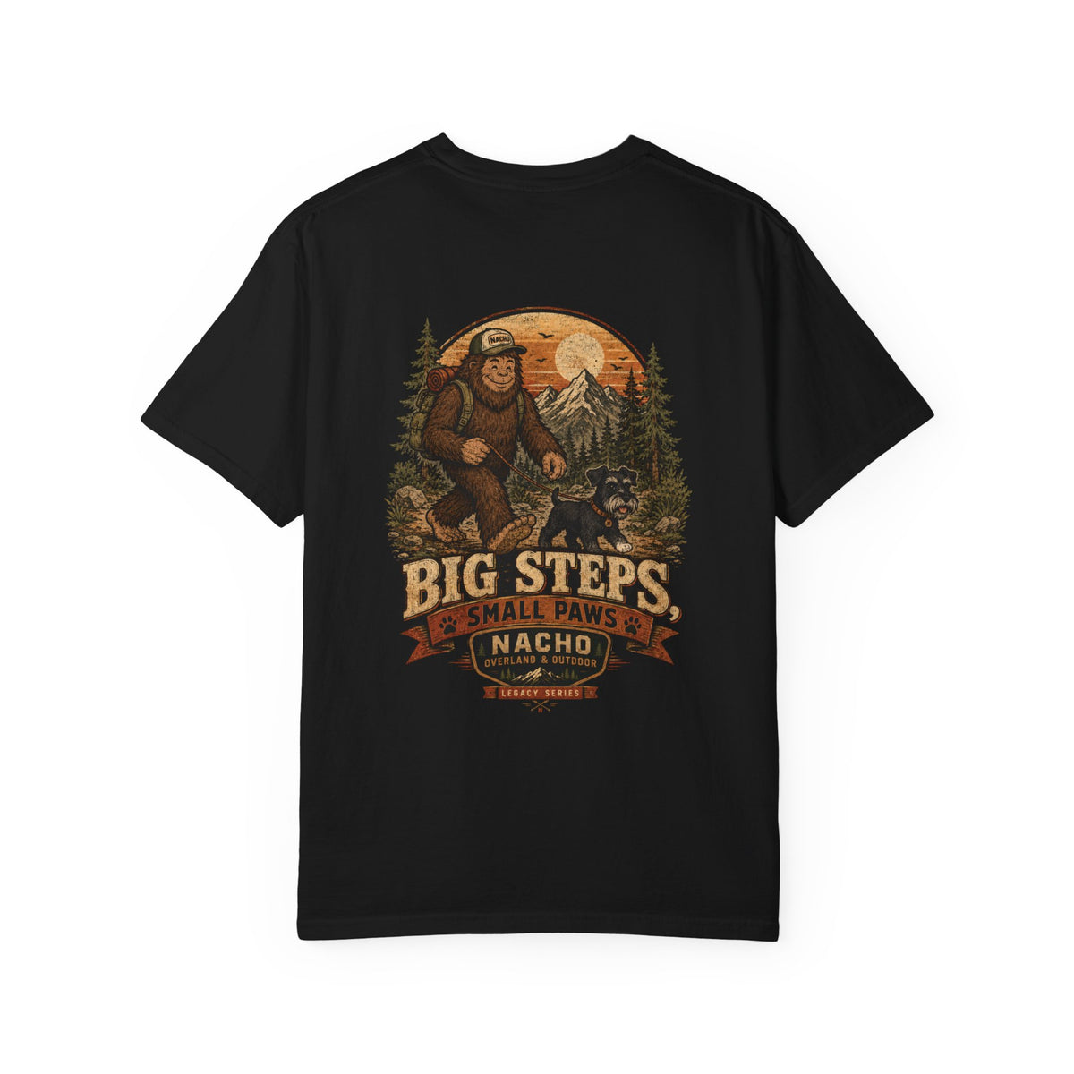 Big Steps Small Paws Sasquatch T-Shirt — Outdoor Adventure Graphic Tee