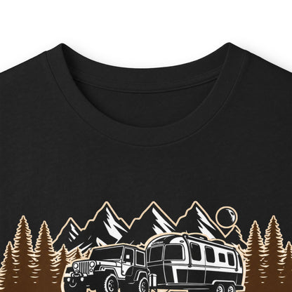 Outdoor Adventure Long Sleeve Tee — "Nacho Overland" Cabin & Mountains
