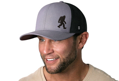 Bigfoot Trucker Hat  |  Gray-Black Sasquatch Snapback