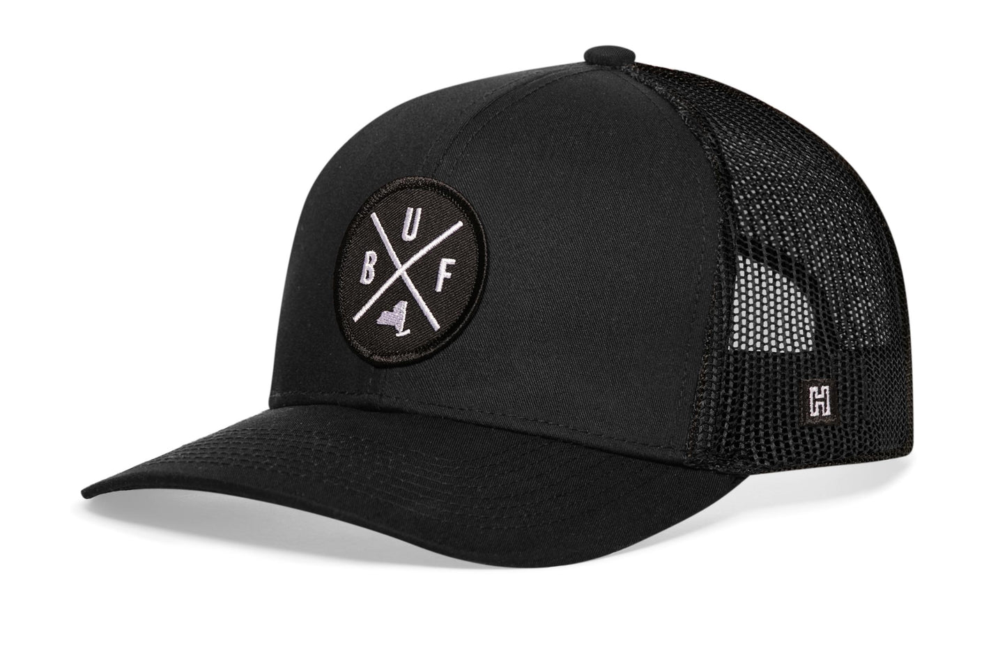 Buffalo Trucker Hat  |  Black BUF X Snapback