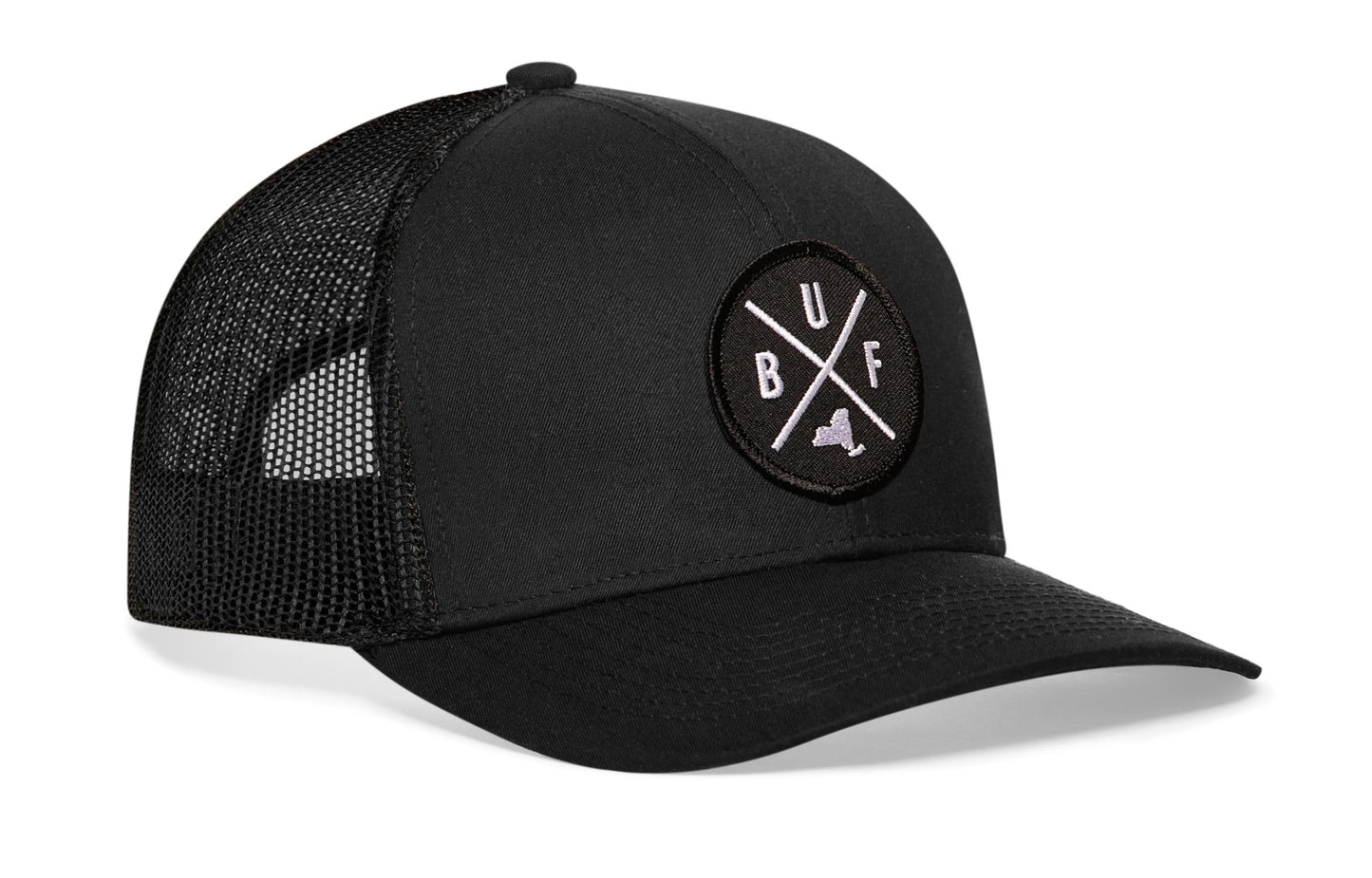 Buffalo Trucker Hat  |  Black BUF X Snapback
