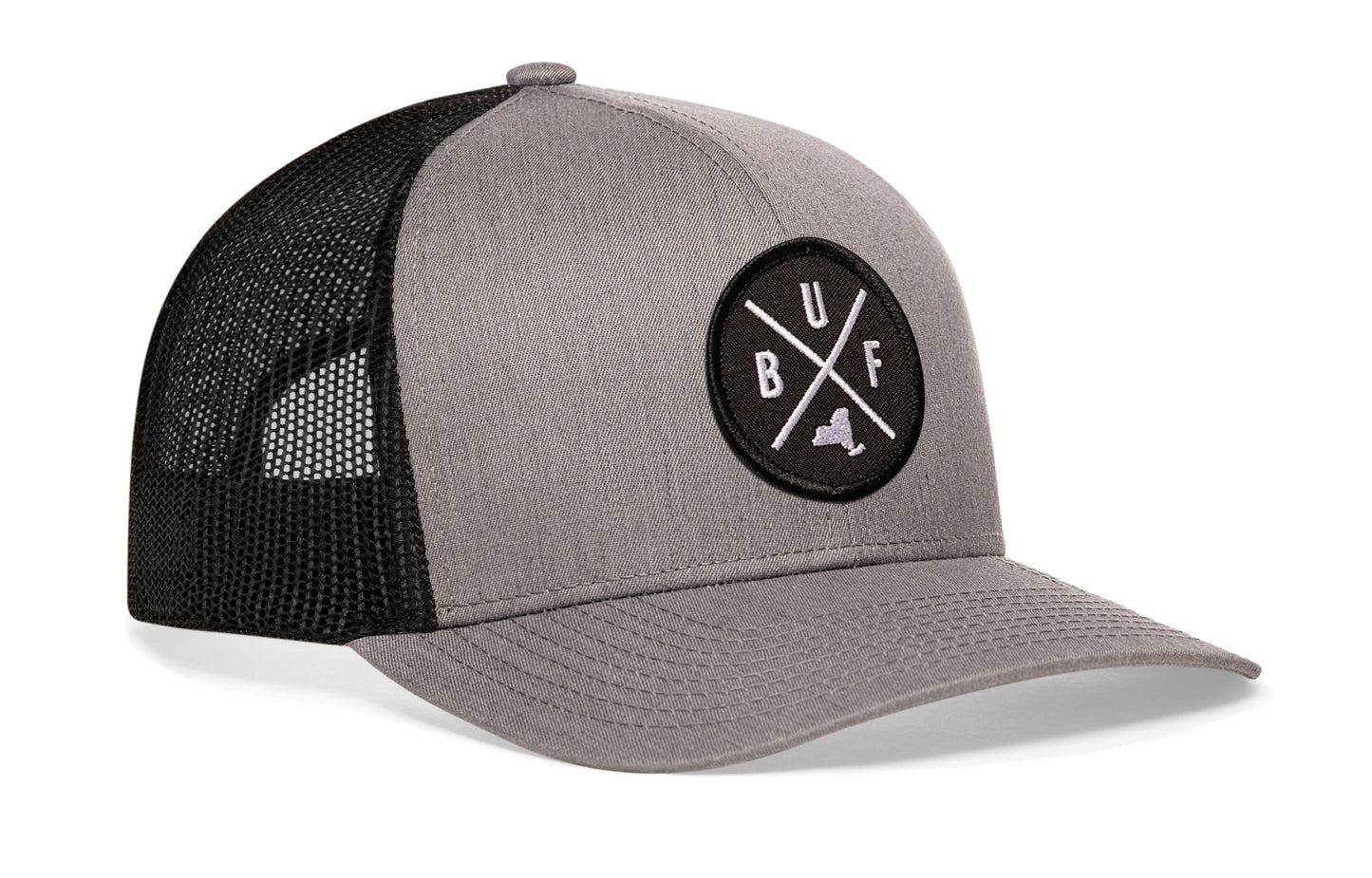 Buffalo Trucker Hat  |  Gray-Black BUF X Snapback