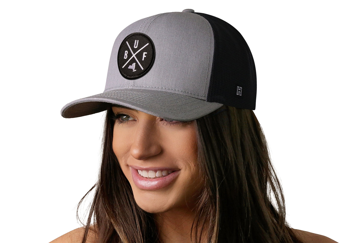Buffalo Trucker Hat  |  Gray-Black BUF X Snapback