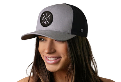Buffalo Trucker Hat  |  Gray-Black BUF X Snapback
