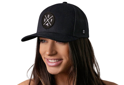 Buffalo Trucker Hat  |  Black BUF X Snapback