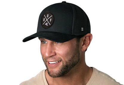 Buffalo Trucker Hat  |  Black BUF X Snapback