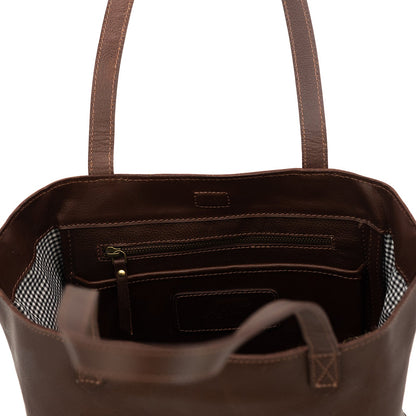 Juneau Leather Tote w/ Pocket