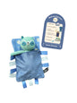 Raccoon in bedtime sleeping bag with bedtime checklist