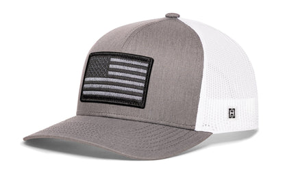 American Flag Trucker Hat  |  Black USA Tactical Snapback