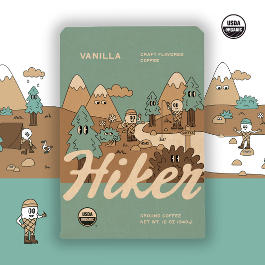 Hiker Coffee - Vanilla, Ground Coffee, 12oz, Mycotoxin-Free, No Seed Oils