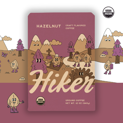 Hiker Coffee - Hazelnut, Ground Coffee, 12oz, No Seed Oils, Mycotoxin-Free