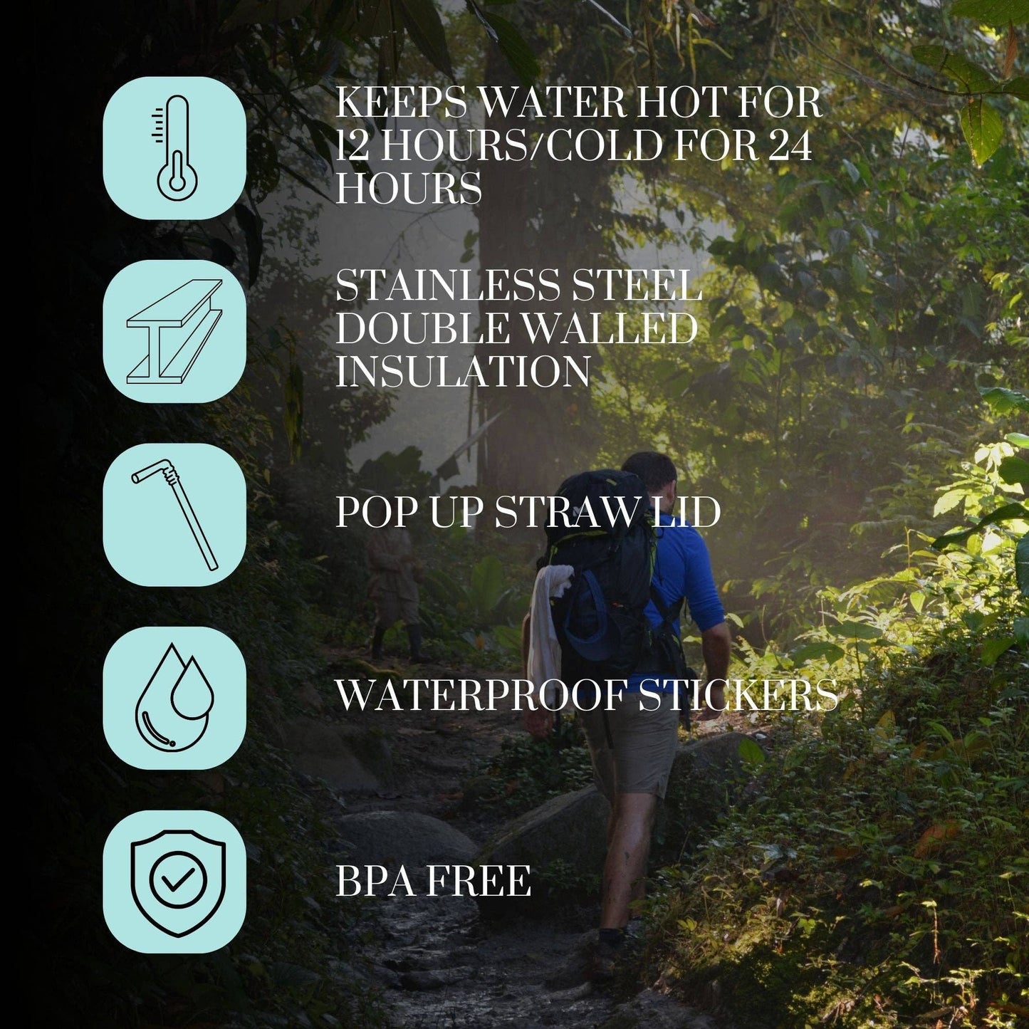 National Park Water Bottle Tracker with Stickers: White