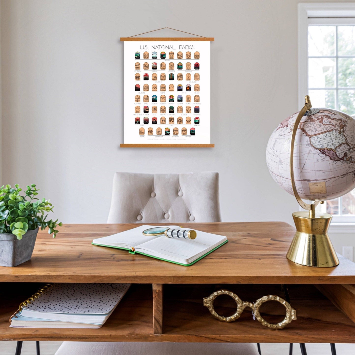 Track Your Adventures - White 63 National Park Scratch Off Poster