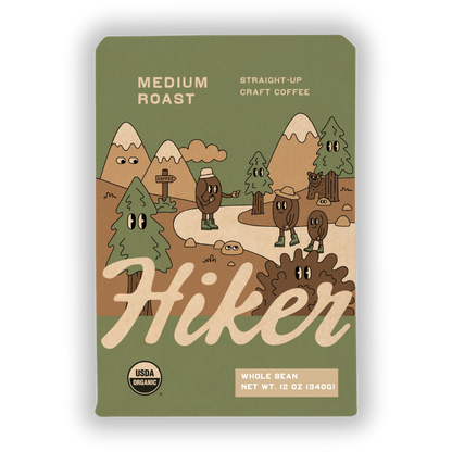 Hiker Coffee - Medium Roast, Ground Coffee, 12oz, Mycotoxin-Free