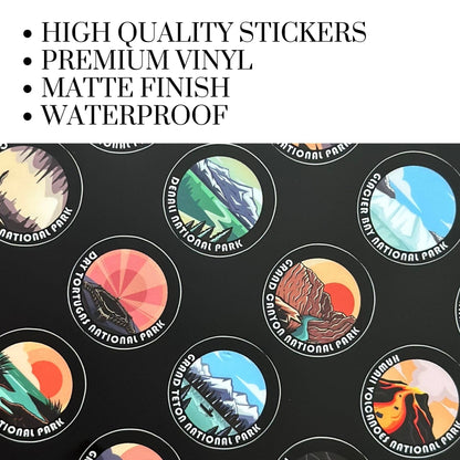 National Park Water Bottle Tracker with Stickers: Black