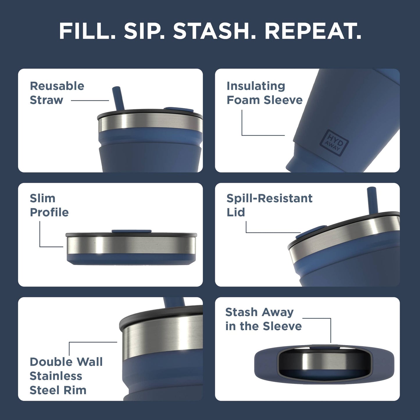 HYDAWAY - Collapsible Insulated Tumbler