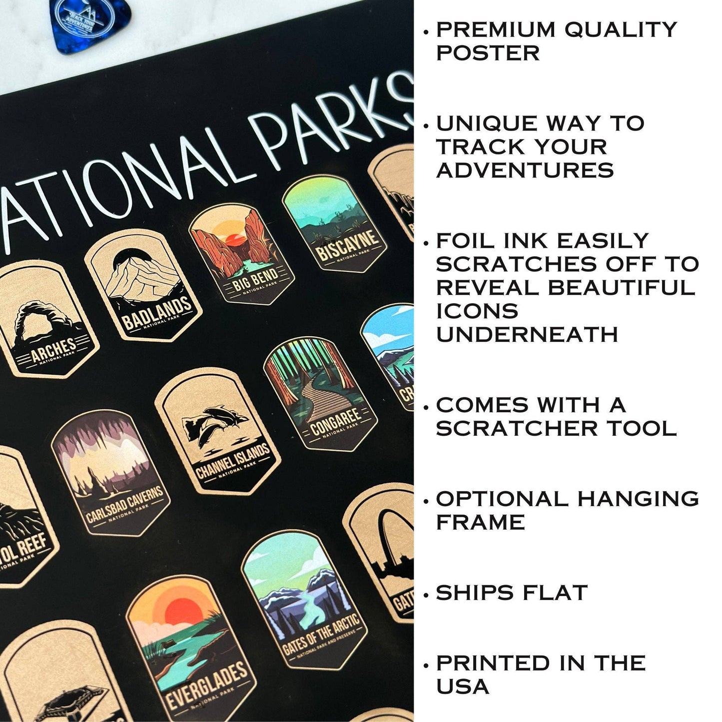 Track Your Adventures - 11x17 National Parks Scratch Off Poster