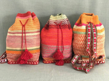 Handwoven Sling Bag / Backpack with Drawstring Top from Peru
