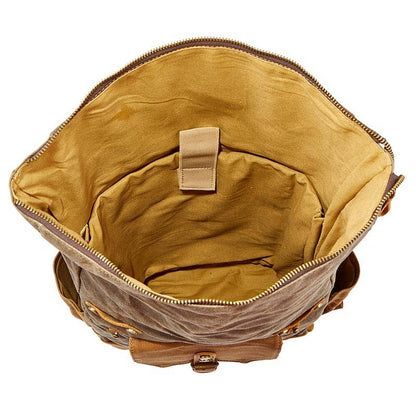 Cole Wheeler - Vintage Waxed Canvas and Leather Rolltop Backpack