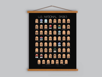 Track Your Adventures - Black 63 National Park Scratch Off Poster