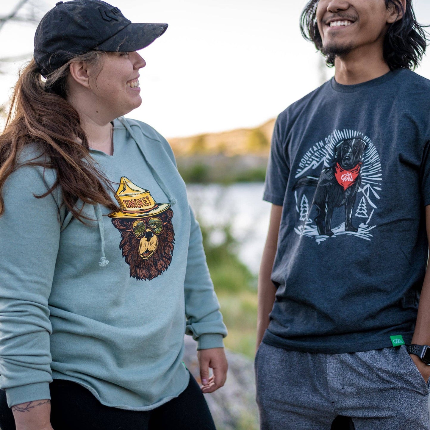 Smokey The Groovy Bear Women's Cut Hoodie: Sage