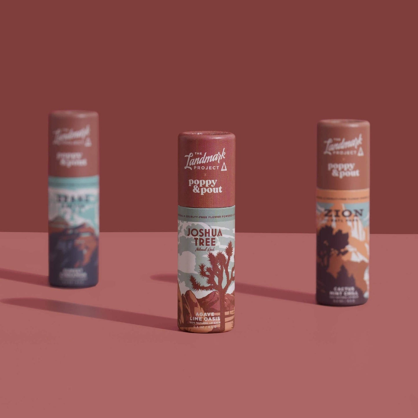 Poppy & Pout - Gift Set, Lip Balm Trio, The Landmark Project (Desert)