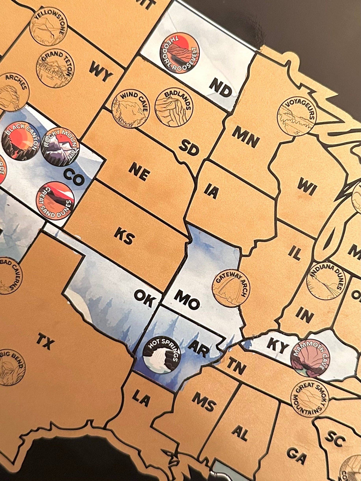 Track Your Adventures - USA Map with 63 National Parks Scratch off Map