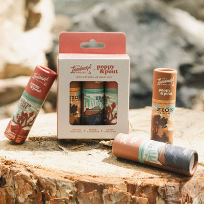 Poppy & Pout - Gift Set, Lip Balm Trio, The Landmark Project (Desert)