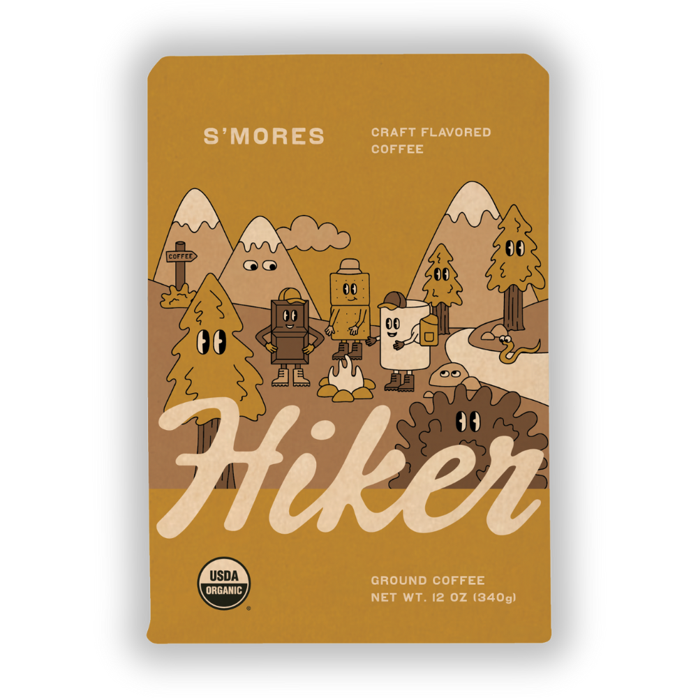 Hiker Coffee - S'mores, Ground Coffee, 12oz, No Seed Oils, Mycotoxin-Free