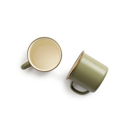 Barebones - Enamel 2-Tone Mug Set - Perfect for Coffee & Tea Cups