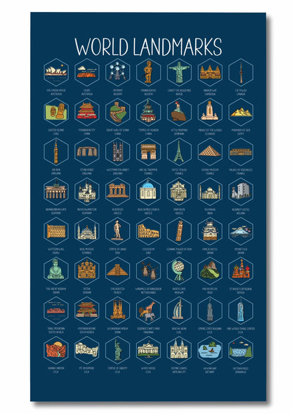 Track Your Adventures - World Landmarks Scratch Off Poster