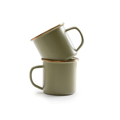 Barebones - Enamel 2-Tone Mug Set - Perfect for Coffee & Tea Cups