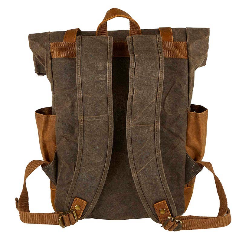 Cole Wheeler - Vintage Waxed Canvas and Leather Rolltop Backpack