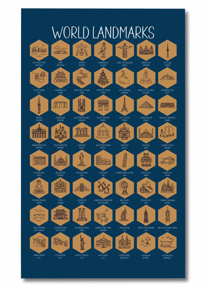 Track Your Adventures - World Landmarks Scratch Off Poster