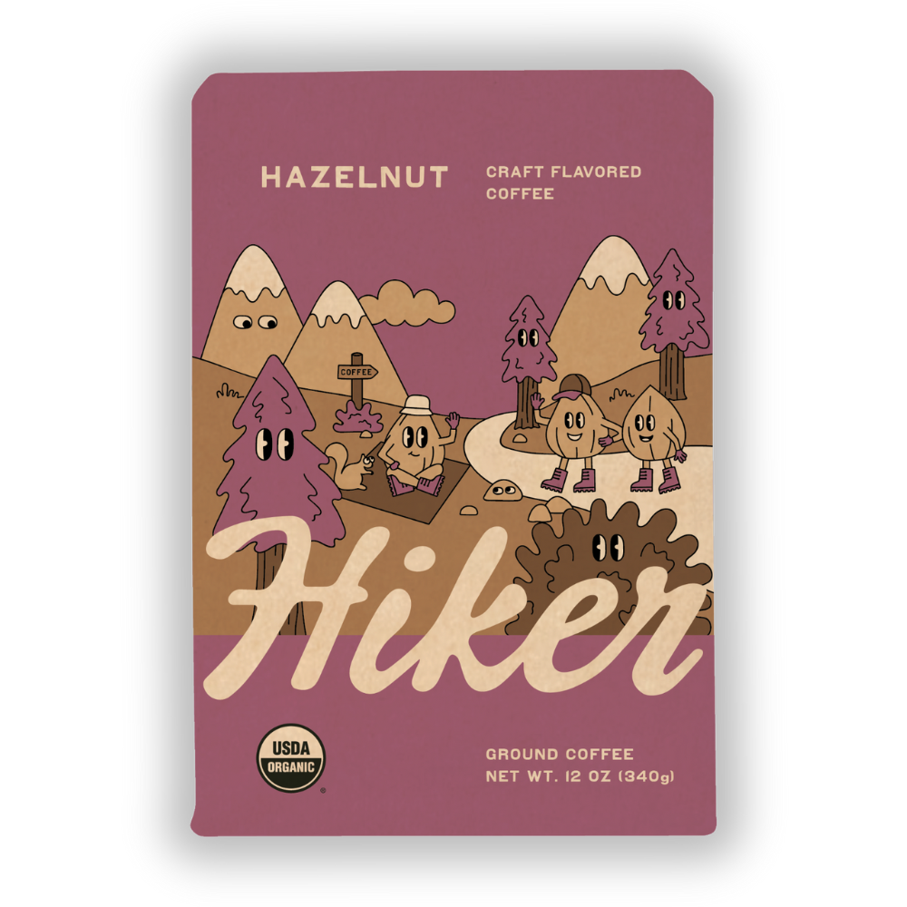 Hiker Coffee - Hazelnut, Ground Coffee, 12oz, No Seed Oils, Mycotoxin-Free